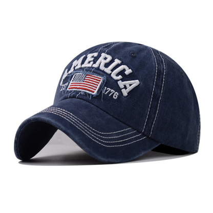 Vintage America Flag Baseball Cap – Classic Patriotic Embroidered Hat, Adjustable Cotton Dad Hat for Men & Women