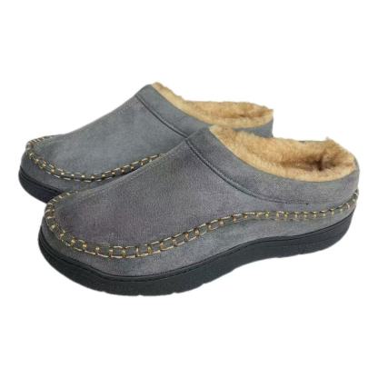 Men's Daily Non-Slip Warm Wide-Toe Plush Slippers
