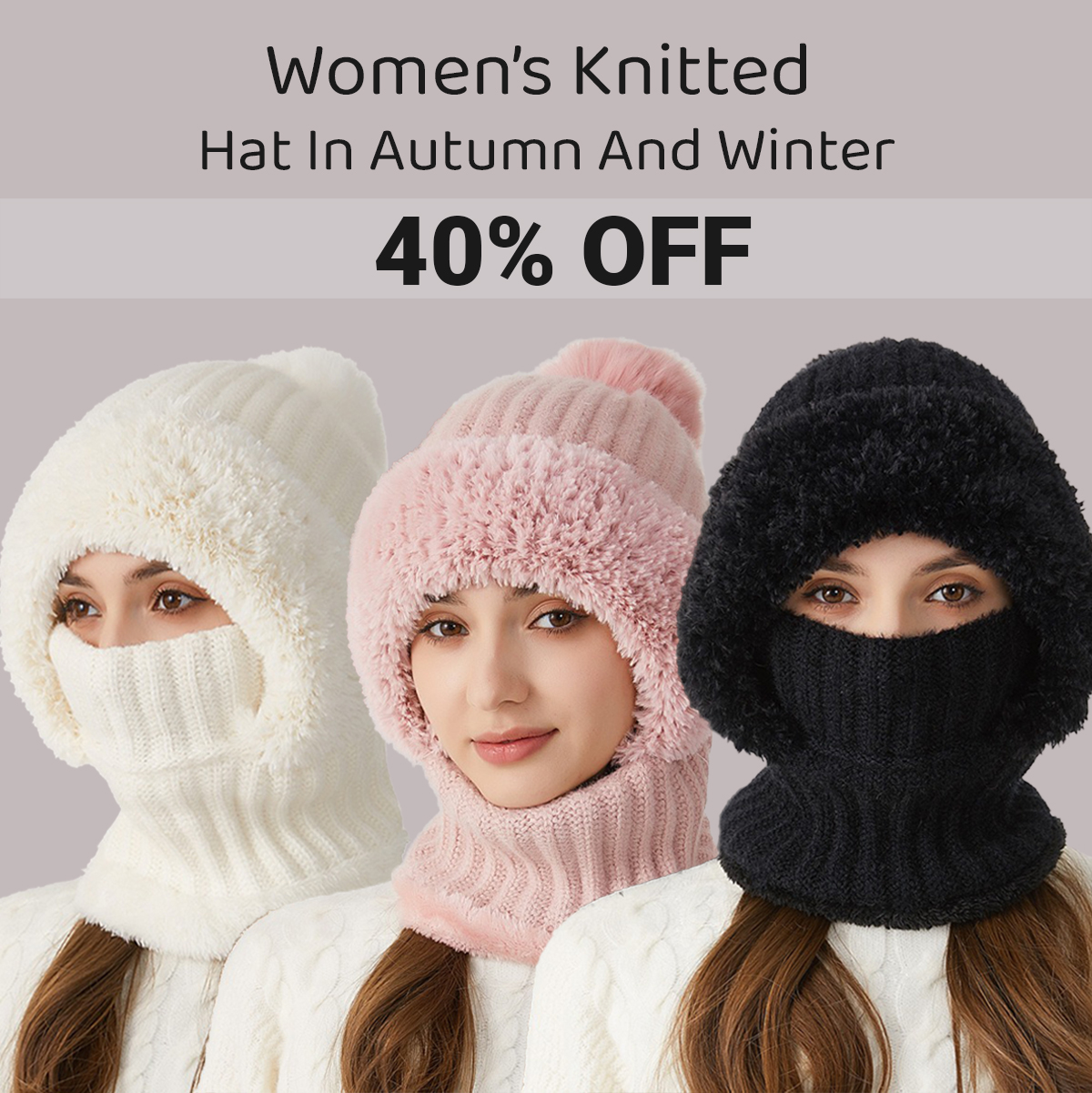 🔥50% OFF🎁Women's Knitted Hat In Autumn And Winter