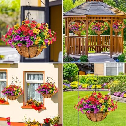 Last Day Promotion! 🔥 Simulated Hanging Flower Basket🌸 No Watering, No Wilting💧—Just a Picture Perfect Home Every Single Day.