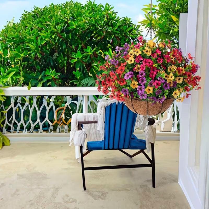 Last Day Promotion! 🔥 Simulated Hanging Flower Basket🌸 No Watering, No Wilting💧—Just a Picture Perfect Home Every Single Day.