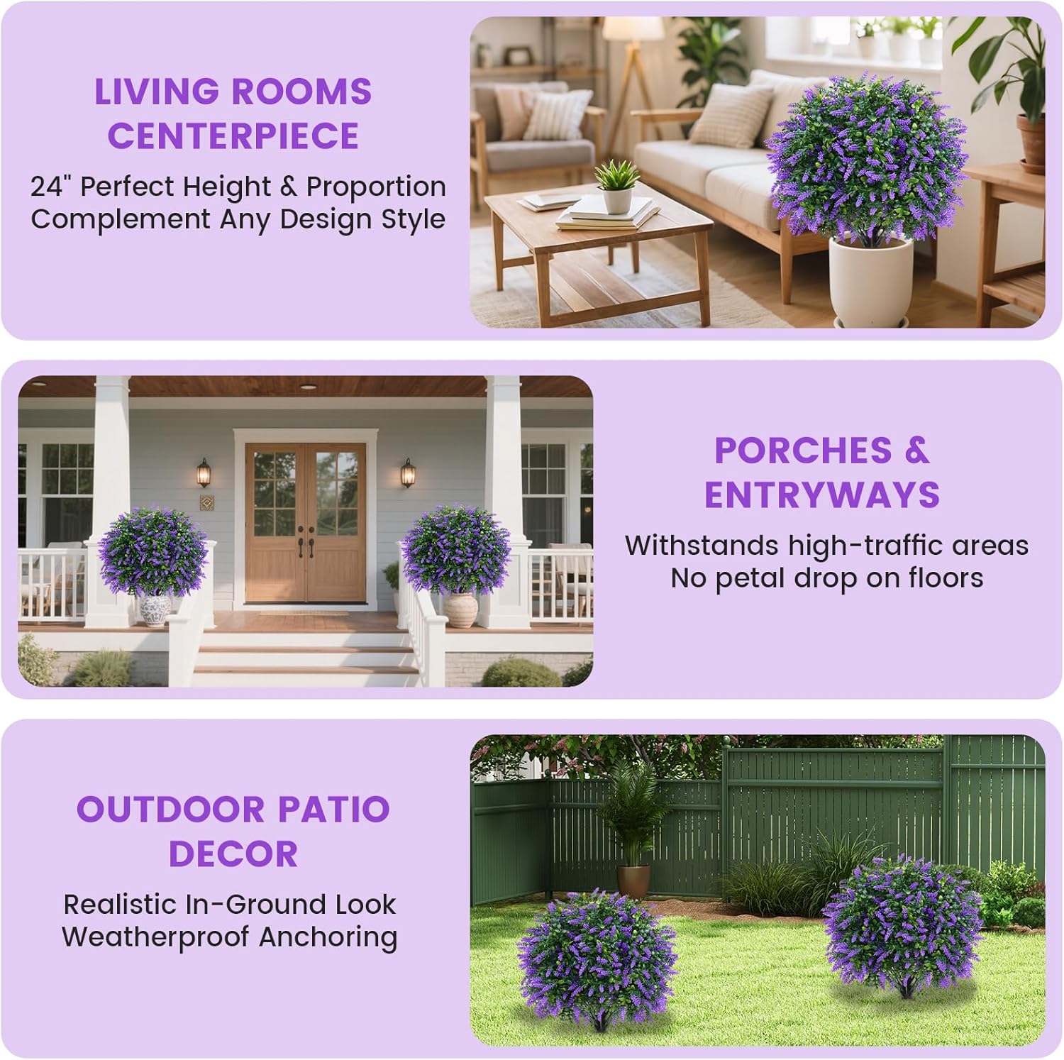 💜Artificial Lavender Trees