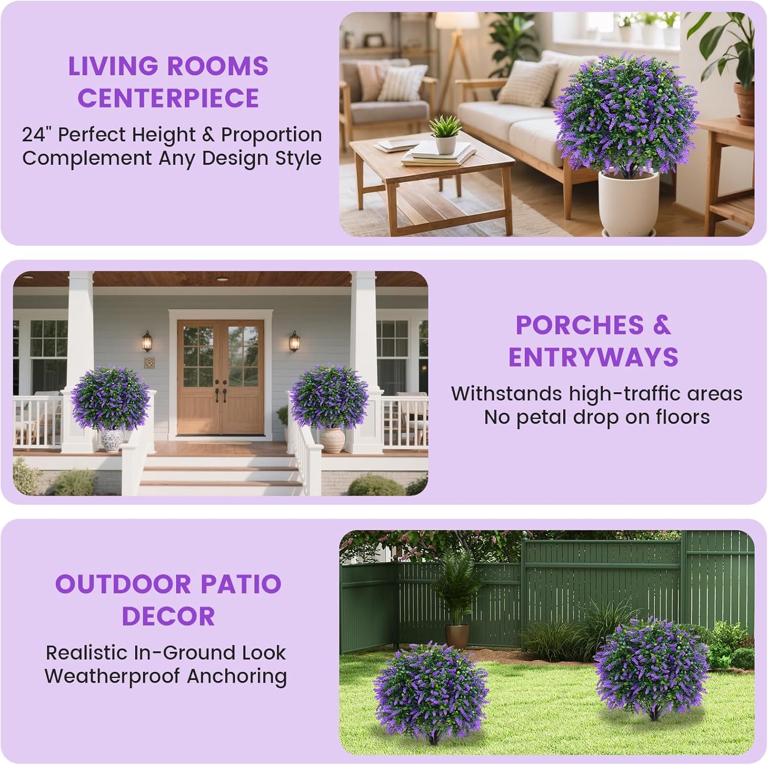 💜Artificial Lavender Trees
