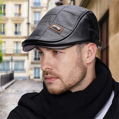 HANK | Leather flat cap