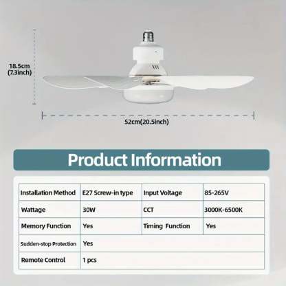 🏆LAST DAY SALE 60% OFF🔥40W LED Ceiling Fan Light – 20.5” Ultra-Quiet with Remote