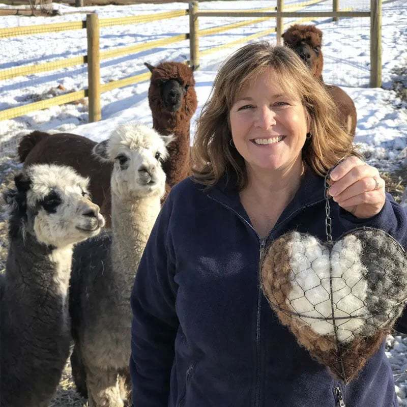 🕊️ Handmade Alpaca Fiber Bird Nesting Heart