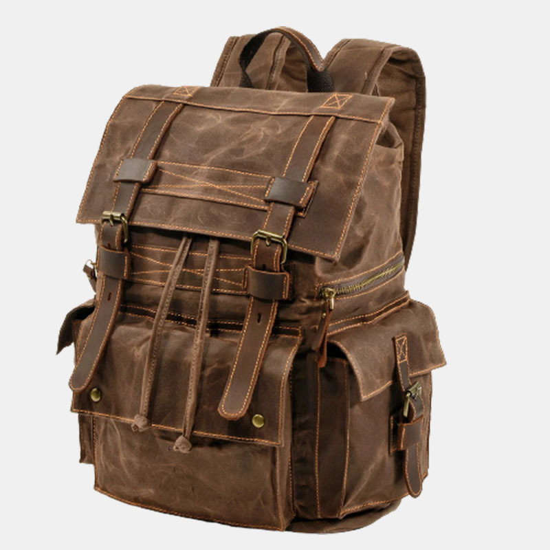Beeswax Canvas Travel Retro Backpack