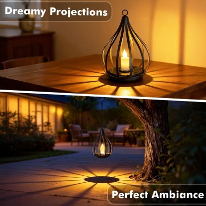 Metal Solar Water Drop Shape Candle Lantern
