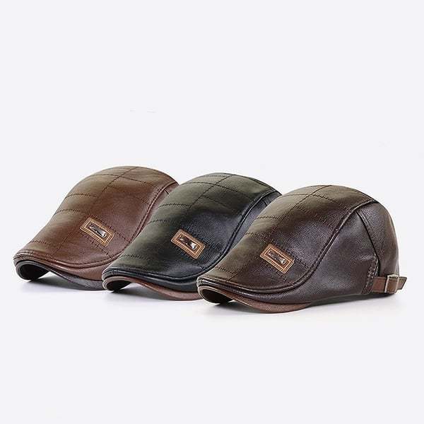 HANK | Leather flat cap