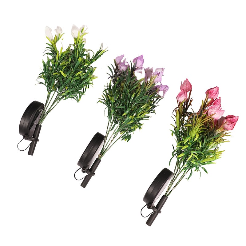 Solar Powered Gardenia Flower Ground Stake Garden Lights