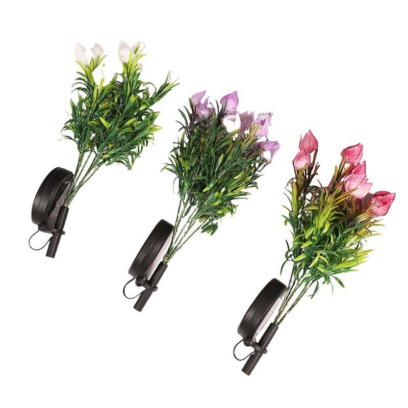 Solar Powered Gardenia Flower Ground Stake Garden Lights