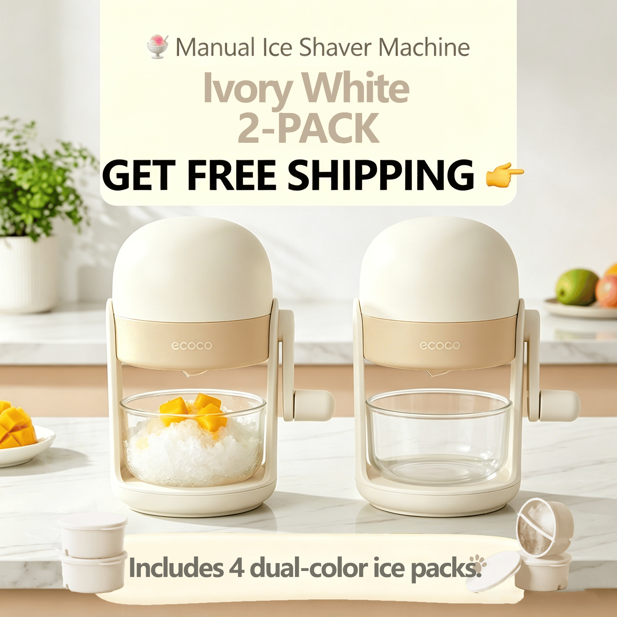 🍓 Two-Flavor Ice Shaver – Summer Fun for Everyone