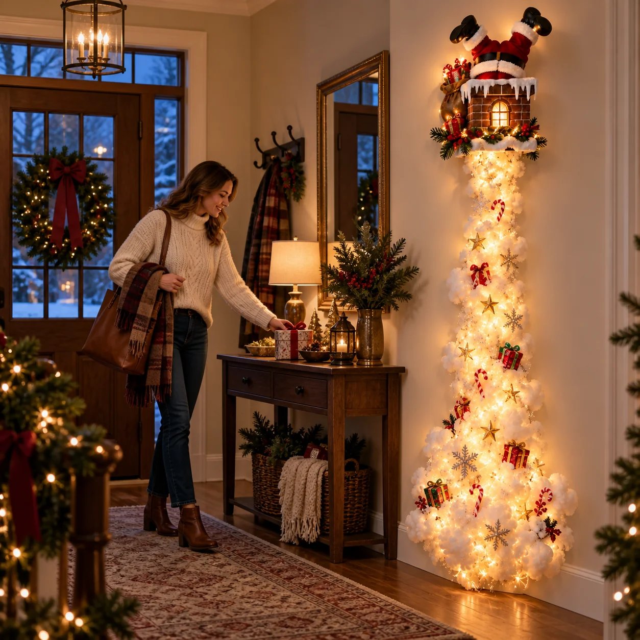 A welcoming arrival featuring the Santa Chimney Christmas wall light