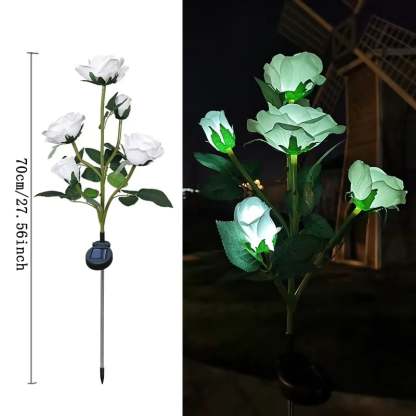 Solar Powered 5-Rose Garden Stake Lights (2 Pack)