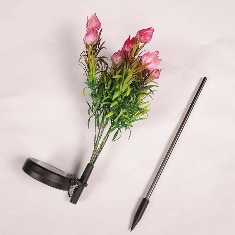 Solar Powered Gardenia Flower Ground Stake Garden Lights