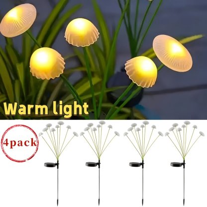 Solar Powered Multicolor Mushroom / Jellyfish Garden Stake Lights (2 Pack)