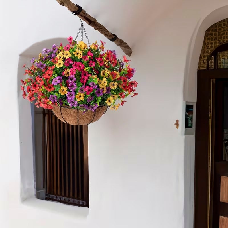 Last Day Promotion! 🔥 Simulated Hanging Flower Basket🌸 No Watering, No Wilting💧—Just a Picture Perfect Home Every Single Day.