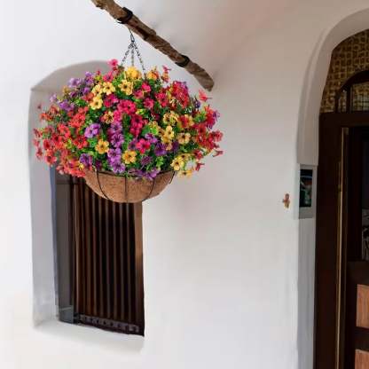 Last Day Promotion! 🔥 Simulated Hanging Flower Basket🌸 No Watering, No Wilting💧—Just a Picture Perfect Home Every Single Day.