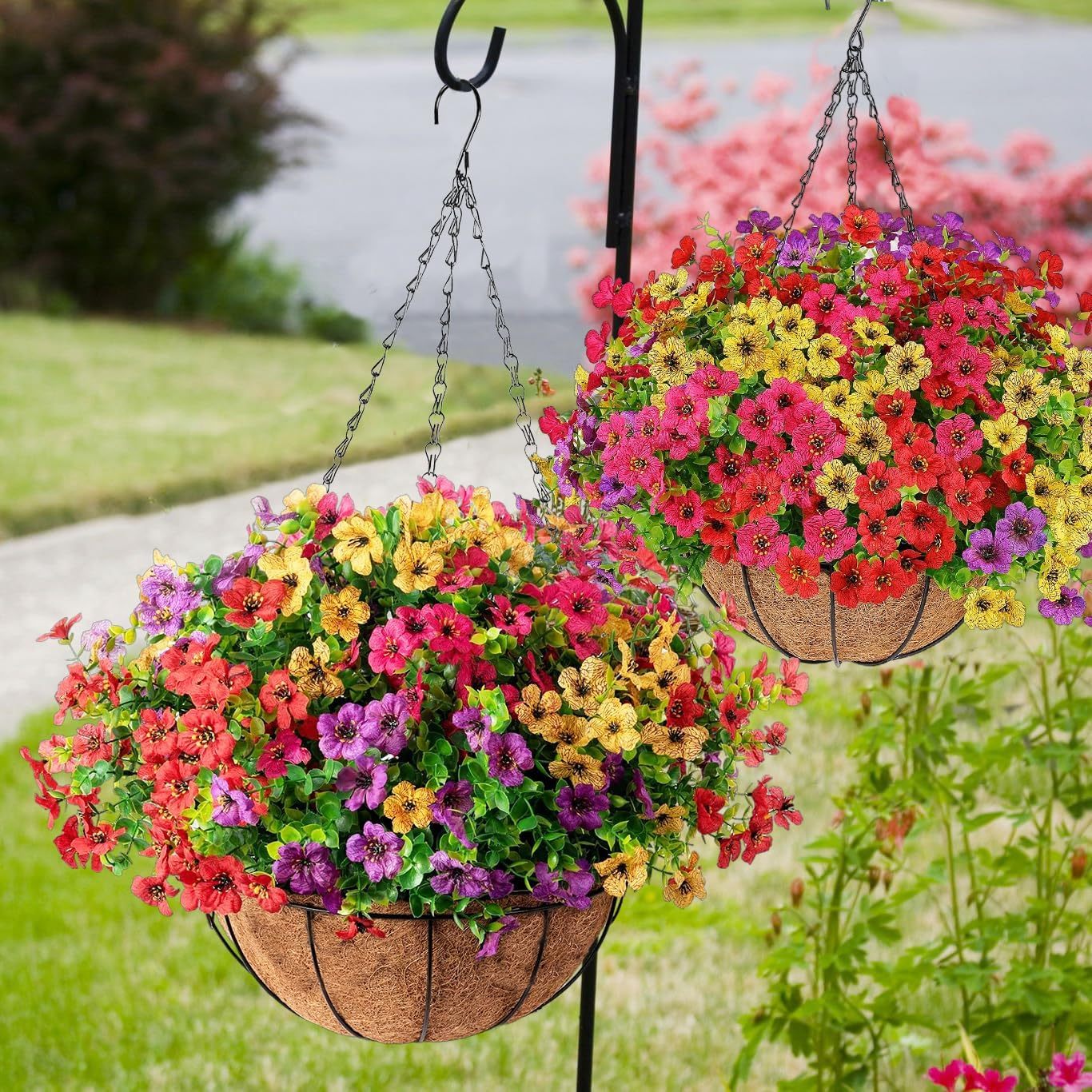 Last Day Promotion! 🔥 Simulated Hanging Flower Basket🌸 No Watering, No Wilting💧—Just a Picture Perfect Home Every Single Day.