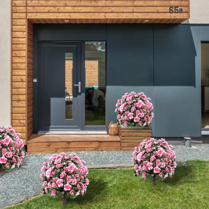 Artificial Boxwood Topiary Ball Trees with Ground Spikes