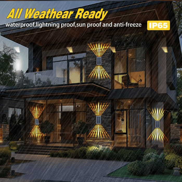 ✨☀️4 LED Solar Colorful Wall Lights Outdoor Light Waterproof
