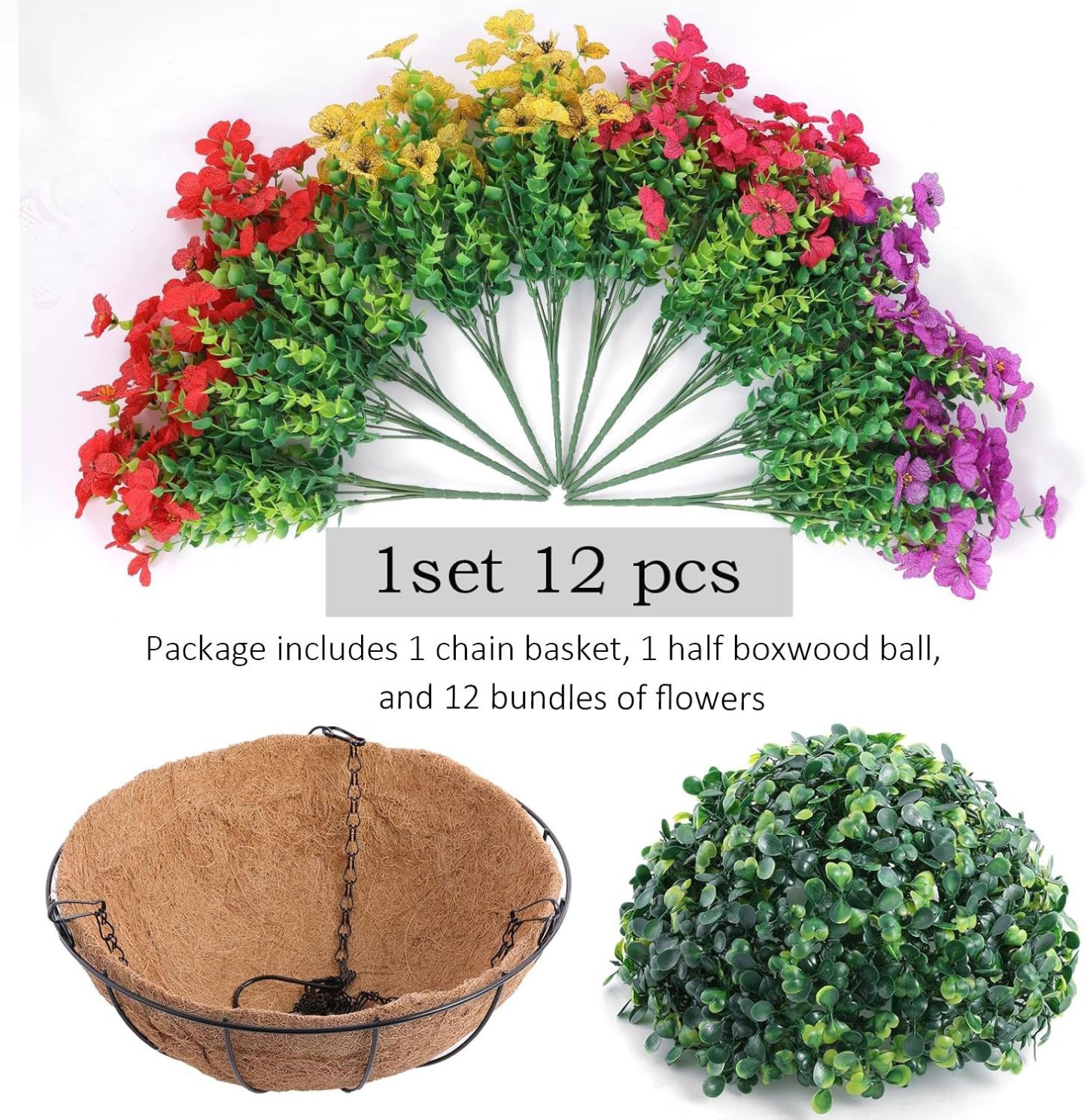 Last Day Promotion! 🔥 Simulated Hanging Flower Basket🌸 No Watering, No Wilting💧—Just a Picture Perfect Home Every Single Day.