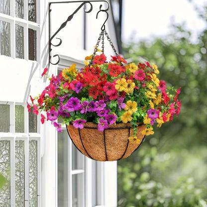Last Day Promotion! 🔥 Simulated Hanging Flower Basket🌸 No Watering, No Wilting💧—Just a Picture Perfect Home Every Single Day.