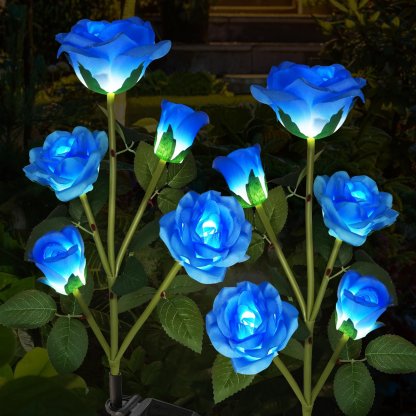 Solar Powered 5-Rose Garden Stake Lights (2 Pack)