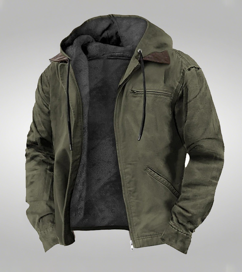 Hooded - Zipped Up - Fleece Lined Jacket