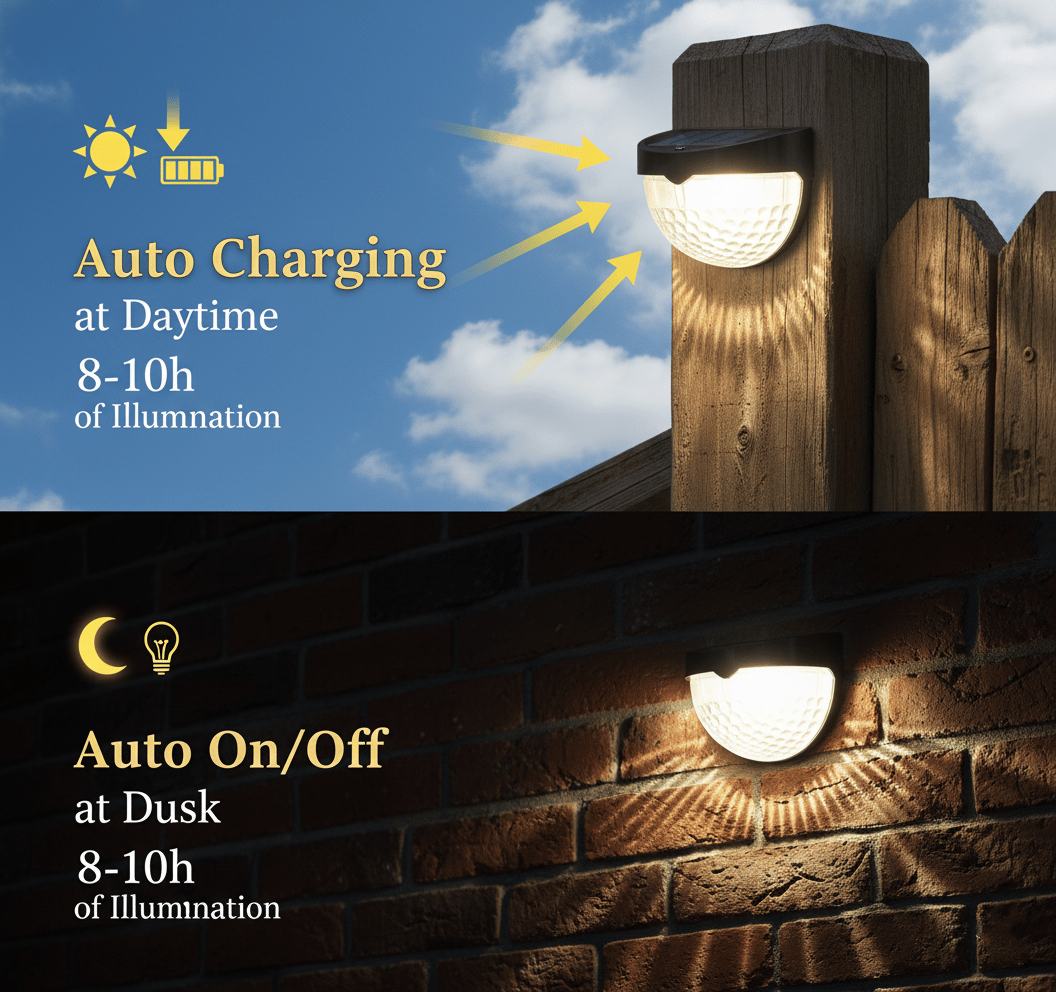 Outdoor Solar Fence Light