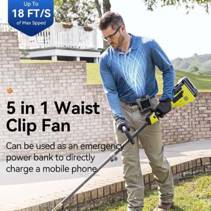 🔥Last Day 49% OFF🔥Portable Fan, USB Rechargeable Waist Fan with Clip & Power Bank, Personal Cooling Fan for Outdoor Travel Camping