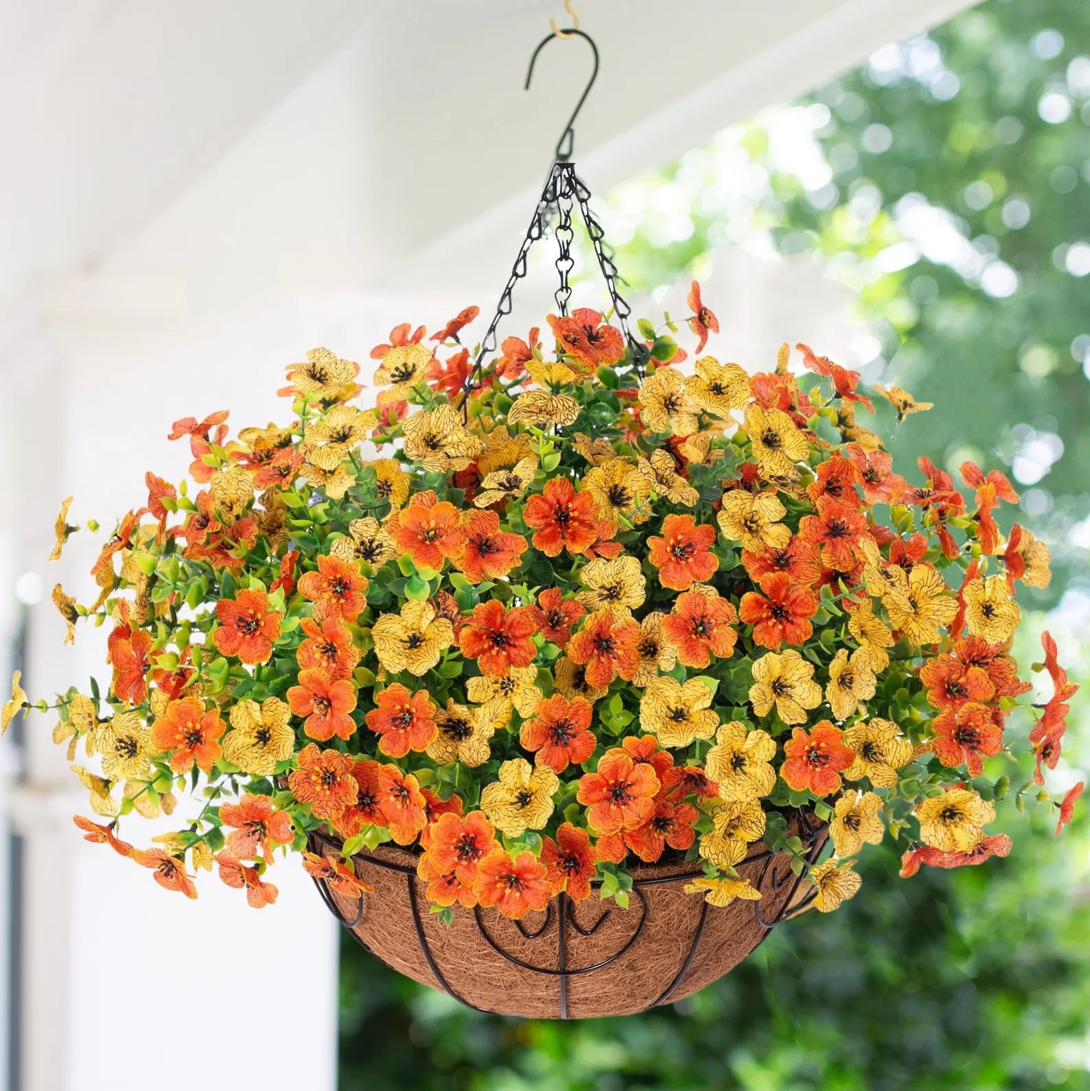 Last Day Promotion! 🔥 Simulated Hanging Flower Basket🌸 No Watering, No Wilting💧—Just a Picture Perfect Home Every Single Day.