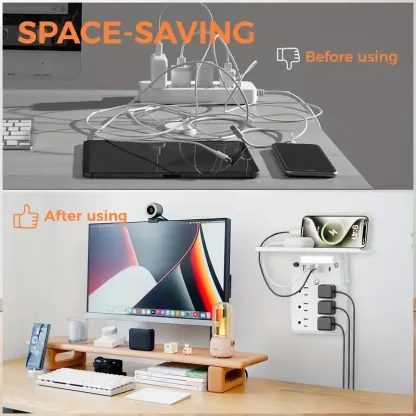 Wall Outlet Extender with Shelf Night