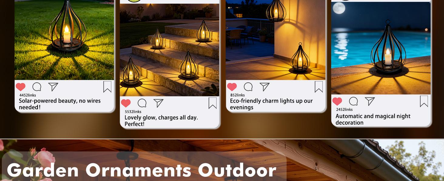 Solar Garden Lights Outdoor, 2/4 Pack Metal Solar Water Drop Shape Candle Lantern 2026 New Design with Flickering Effect & Reflective Patterns, Auto On/Off, IP65 Waterproof, 20.5 CM × 15.5CM,Outdoor Solar Powered Lights for Garden, Patio, Pathway Solar Garden Lights Outdoor, 2/4 Pack Metal Solar Water Drop Shape Candle Lantern 2026 New Design with Flickering Effect & Reflective Patterns, Auto On/Off, IP65 Waterproof, 20.5 CM × 15.5CM,Outdoor Solar Powered Lights for Garden, Patio, Pathway