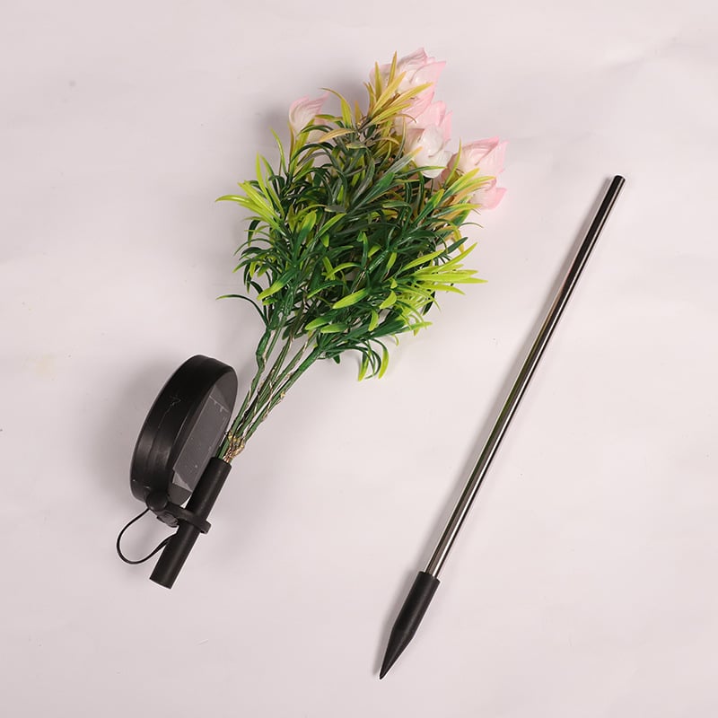 Solar Powered Gardenia Flower Ground Stake Garden Lights