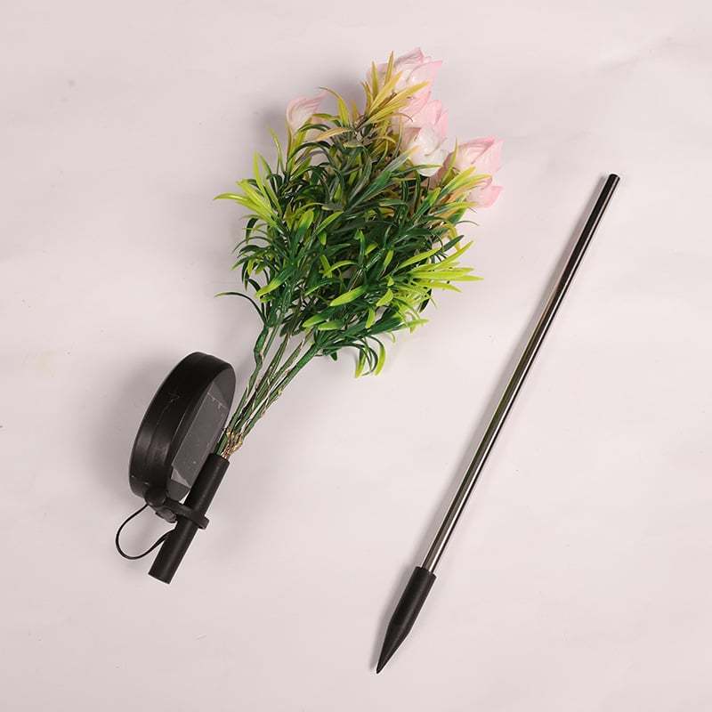 Solar Powered Gardenia Flower Ground Stake Garden Lights