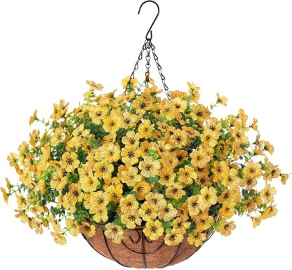 Last Day Promotion! 🔥 Simulated Hanging Flower Basket🌸 No Watering, No Wilting💧—Just a Picture Perfect Home Every Single Day.