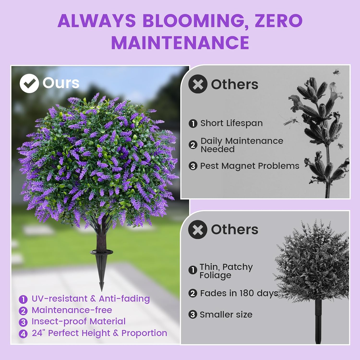 💜Artificial Lavender Trees