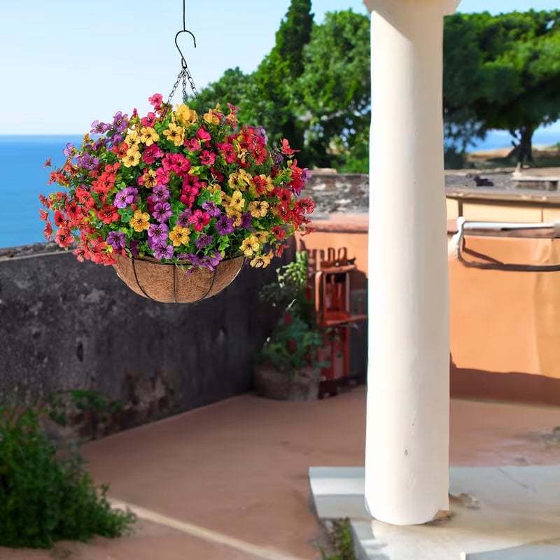 Last Day Promotion! 🔥 Simulated Hanging Flower Basket🌸 No Watering, No Wilting💧—Just a Picture Perfect Home Every Single Day.