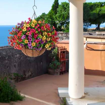 Last Day Promotion! 🔥 Simulated Hanging Flower Basket🌸 No Watering, No Wilting💧—Just a Picture Perfect Home Every Single Day.