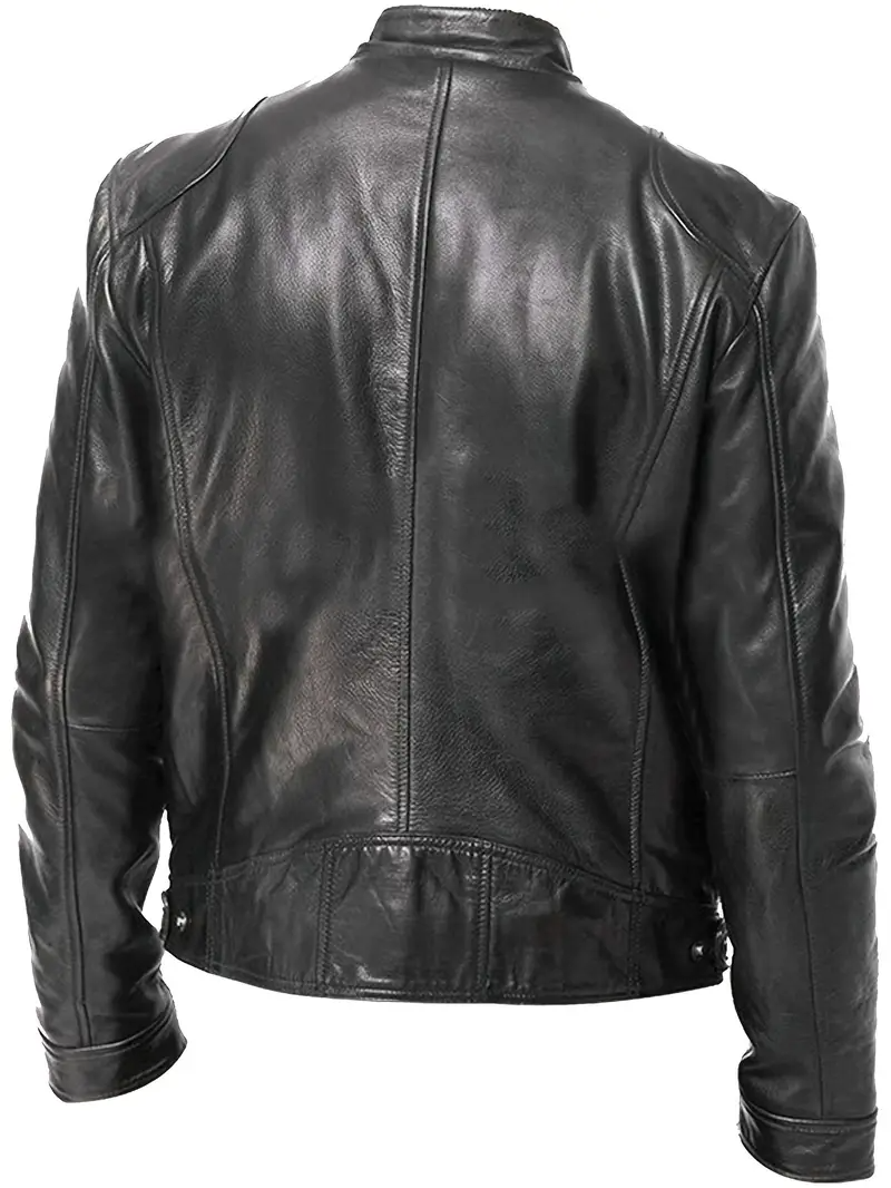 Men’s Genuine Calfskin Leather Jacket – Handcrafted Classic Style