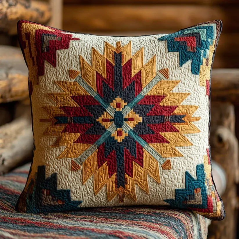 Southwestern Starburst Quilted Pillow