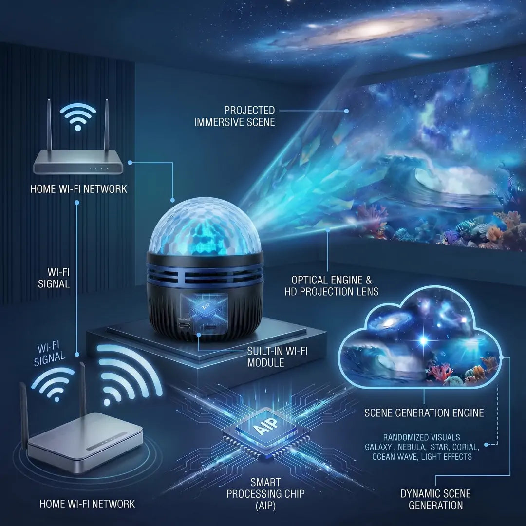 Official Store | 💕🎁softvenera® 5D Smart Holographic Starry Sky Projector (HD Smart Dynamic 5D)