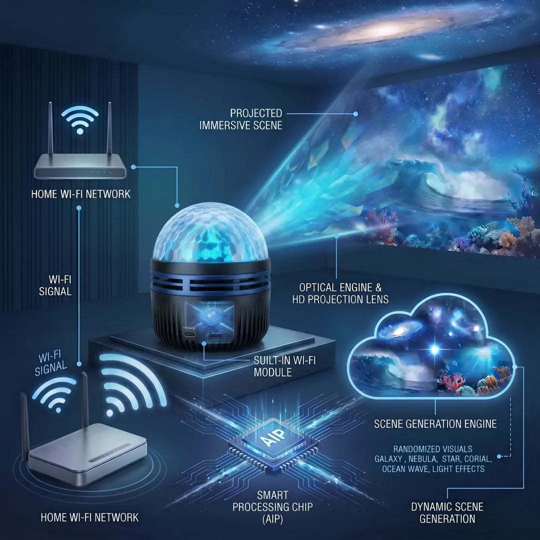 Official Store | 💕🎁softvenera® 5D Smart Holographic Starry Sky Projector (HD Smart Dynamic 5D)