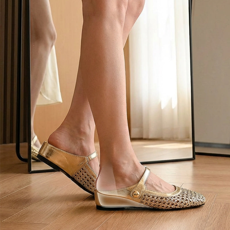 📢📢50% OFF !!!⏰Women's Woven Square-Toe Mary Jane Mules
