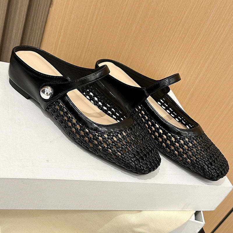 📢📢50% OFF !!!⏰Women's Woven Square-Toe Mary Jane Mules