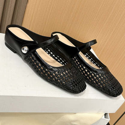 📢📢50% OFF !!!⏰Women's Woven Square-Toe Mary Jane Mules