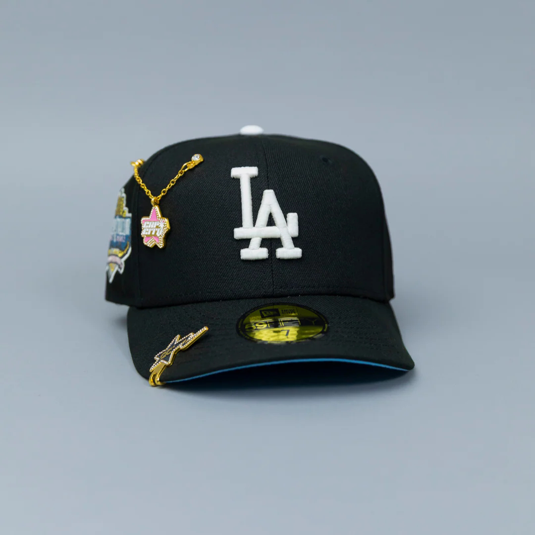 Thesouthvibe NEW ERA EXCLUSIVE 59FIFTY BLACK LOS ANGELES DODGERS W/ 40TH ANNIVERSARY SIDE PATCH 40.99
