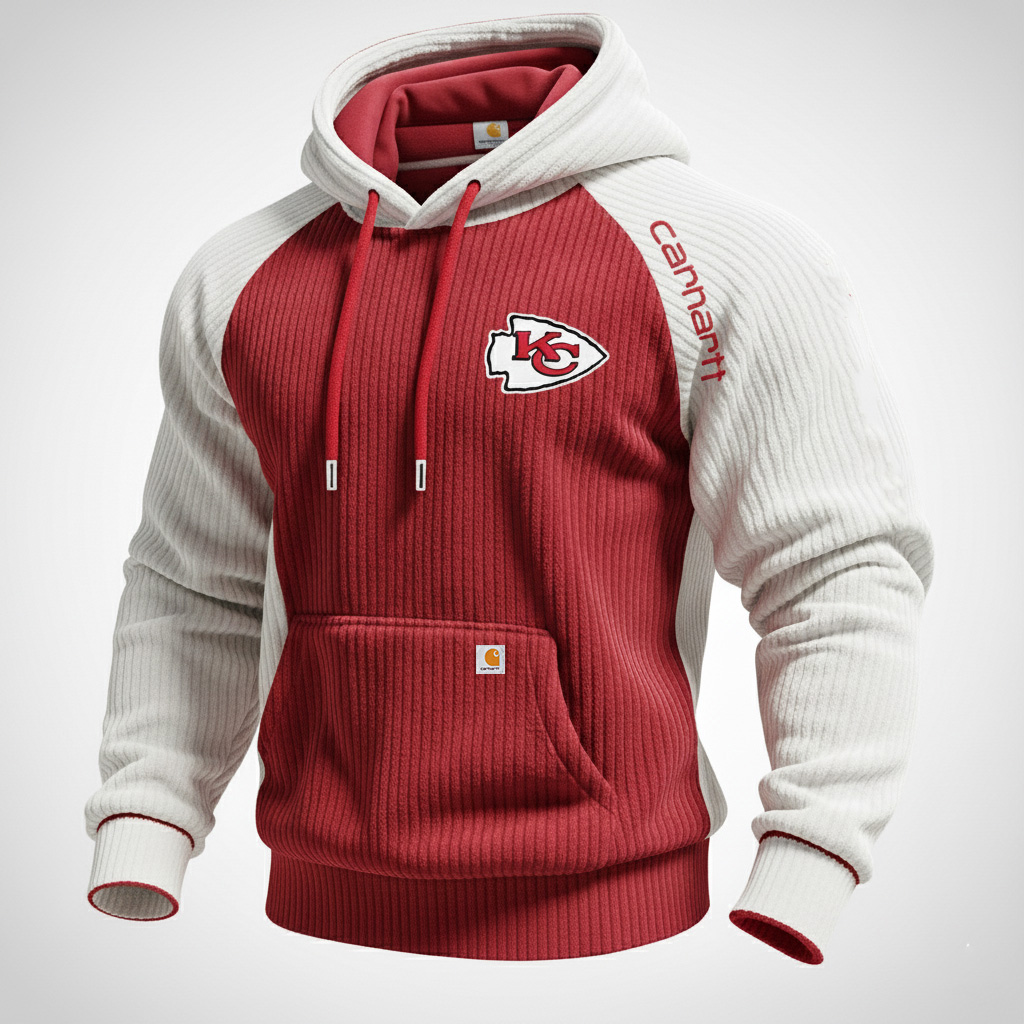 Carhartt ×Kansas City Chiefs color matching fashion comfort hoodie