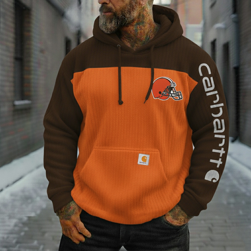 Color-Block Retro Sports Hoodie